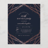 Budget Classy Roos Gold & Navy Blue Birthday Party (Voorkant)