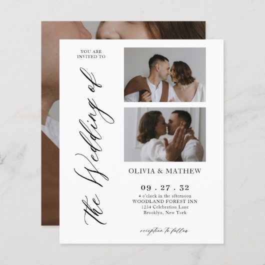 BUDGET Classy Script Fotocollage Wedding (Voorkant / Achterkant)