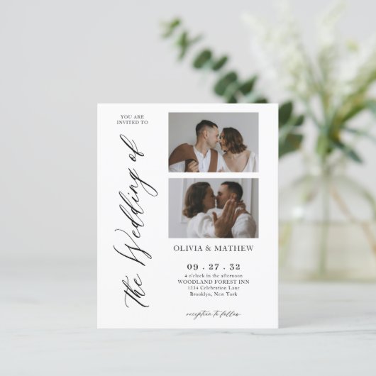 BUDGET Classy Script Fotocollage Wedding (Staand voorkant)