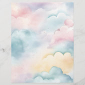 Budget Cloud 9 Gold Stars Waterverf Baby shower Flyer (Achterkant)