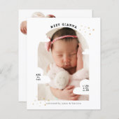 BUDGET Cloud Arch Fotocollage Bedankt Geboorte (Voorkant / Achterkant)