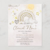 Budget Cloud Nine Boho Baby Shower Invitation (Voorkant)