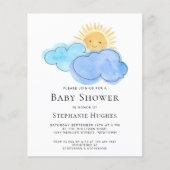 Budget Clouds Boy's Baby shower Uitnodiging (Voorkant)