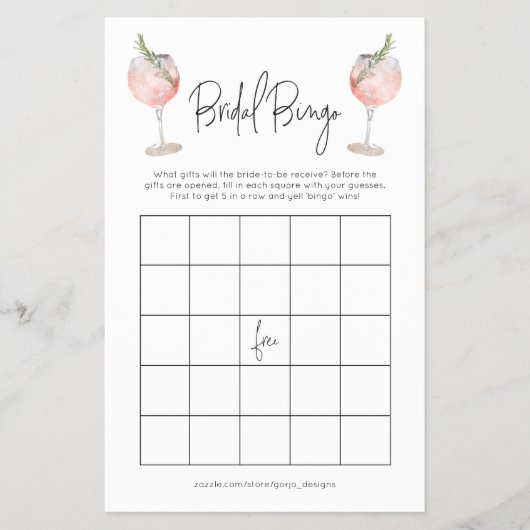 Budget Cocktail Bridal Bingo Bachelorette Flyer (Voorkant)