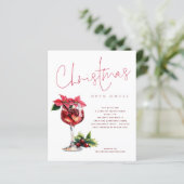 Budget Cocktail Christmas Open House Uitnodiging (Staand voorkant)