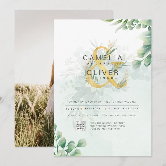 BUDGET CODE DE PHOTOGRAPHIE Faire-part de mariage  (Devant / Derrière)