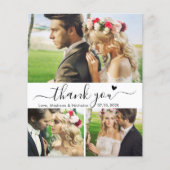 Budget Collage Bruiloft Dank u Hart Script Flyer (Voorkant)