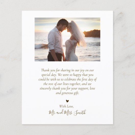 Budget Collage Elegant Script Wedding Dank u Flyer (Achterkant)