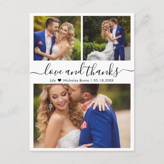 Budget Collage Love en Bedankt Weddenschap Dank u Briefkaart (Voorkant)