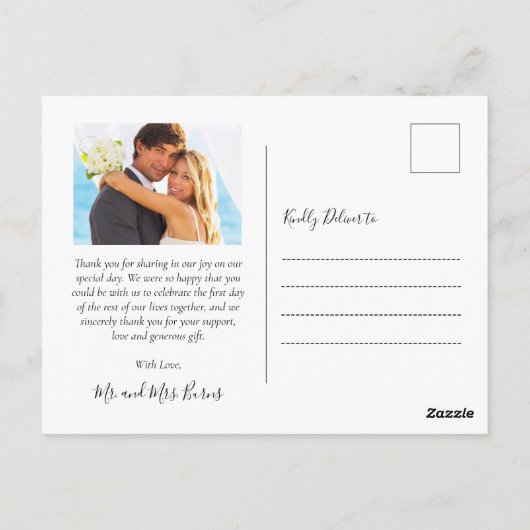 Budget Collage Love en Bedankt Weddenschap Dank u Briefkaart (Achterkant)