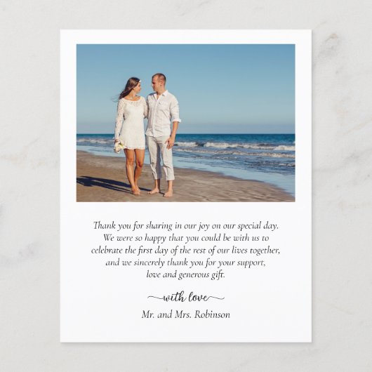 Budget Collage Weddenschap Dank u Script Flyer (Achterkant)