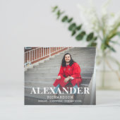 Budget Collegiate Mod Name Photo Afstuderen Announ (Staand voorkant)