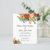 Budget Colorful Floral Rustic Wedding Invitation (Staand voorkant)
