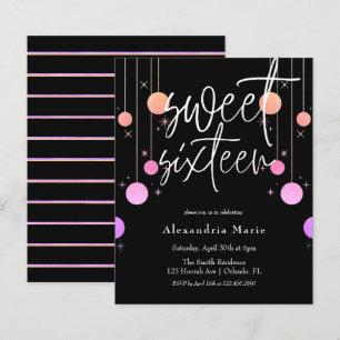 Budget Colorful Glitter Glam Sweet 16 Birthday