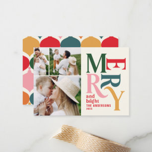 budget Colorful kerst foto Notitiekaartje