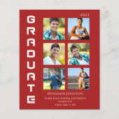 Budget Colour White & Red Afstuderen Multi Photo (Voorkant)