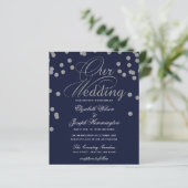 Budget Confetti Navy Silver Wedding (Staand voorkant)