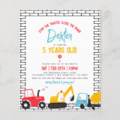 Budget Construction Vehicles Boy Birthday Party (Voorkant)