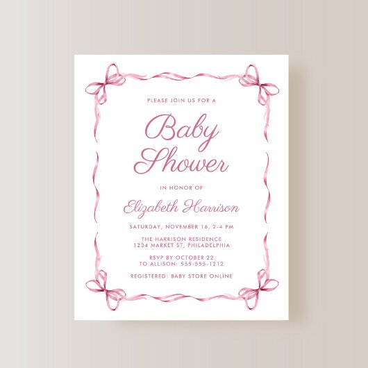 Budget Coquette Bows Roze Baby Meisje Douche