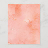 Budget Coral Peach Floral Wedding Flyer (Achterkant)