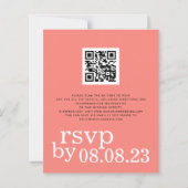 BUDGET Coral Roos Text QR Code Weddenschap Uitnodi (Achterkant)