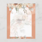 BUDGET Coral Terracotta Pampas Grass Wedding Flyer (Achterkant)