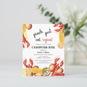 Budget Coupes Verloving Crawfish Boil Invitation (Staand voorkant)