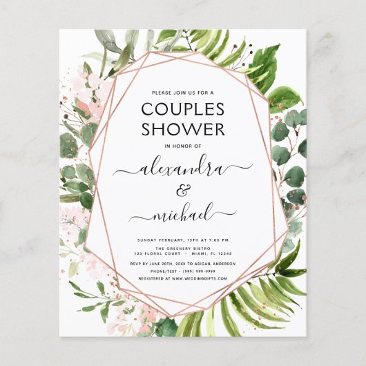 Budget Couples Shower Eucalyptus Greenery Flyer (Voorkant)