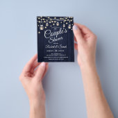 Budget Couple's Shower Navy Rustic Wood Invitation Flyer (Hand)
