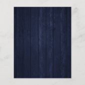 Budget Couple's Shower Navy Rustic Wood Invitation Flyer (Achterkant)