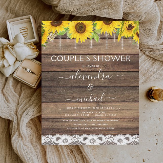 Budget Couple's Shower Sunflower Invitation (Creator heeft geüpload)