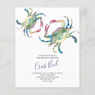 Budget Crab Boil Summer Party - Uitnodiging Flyer