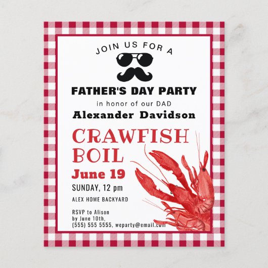 BUDGET Crawfish Boil Party - Uitnodiging voor Vade (Voorkant)