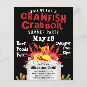BUDGET Crawfish Boil Summer Party - Uitnodiging vo Flyer