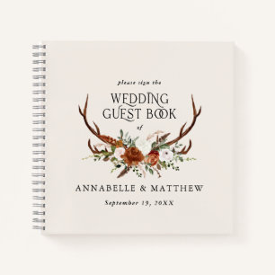 Budget crème rouille fleurie mariage livre d'hôtes