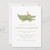 Budget Crocodile vert 2e Invitation anniversaire (Devant)