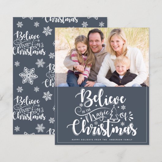 Budget croire à la magie de la carte de Noël (Devant / Derrière)