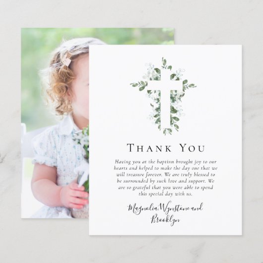 Budget Cross Photo Baptisme Hartelijk dank (Voorkant / Achterkant)