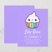 Budget Cupcake Kind Birthday Party Invitation (Voorkant / Achterkant)