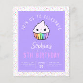 Budget Cupcake Kind Birthday Party Invitation (Voorkant)