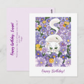 Budget Curieux Chat Vintage Carte de voeux Anniver (Devant / Derrière)