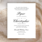 Budget Cursive Script Black Wedding Invitation