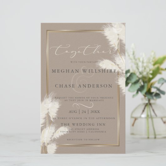 Budget Custom Abby1 Elegant Ivory Pampas Grass (Staand voorkant)