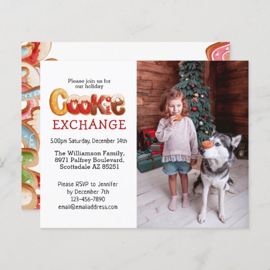 Budget Custom Photo Holiday Cookie Exchange (Voorkant / Achterkant)