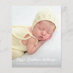 Budget Cute 4 Meerdere Foto's Verti Baby Aankondig Flyer