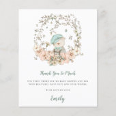 Budget Cute Beer Sage Baby shower Hartelijk dank (Voorkant)