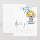 BUDGET Cute Elephant Rain Baby shower Dank u (Voorkant / Achterkant)