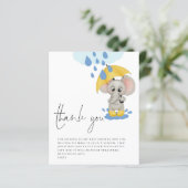 BUDGET Cute Elephant Rain Baby shower Dank u (Staand voorkant)