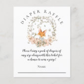 Budget Cute Fox Diaper Raffle Boy Baby shower (Voorkant)