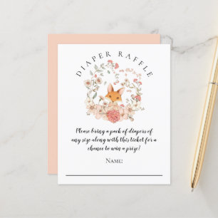 Budget Cute Fox Diaper Raffle Girl Baby shower